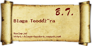 Blaga Teodóra névjegykártya